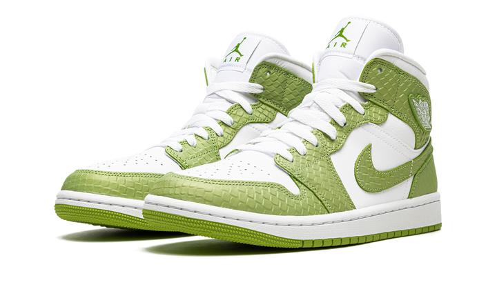 AIR JORDAN 1 MID GREEN PYTHON WOMENS