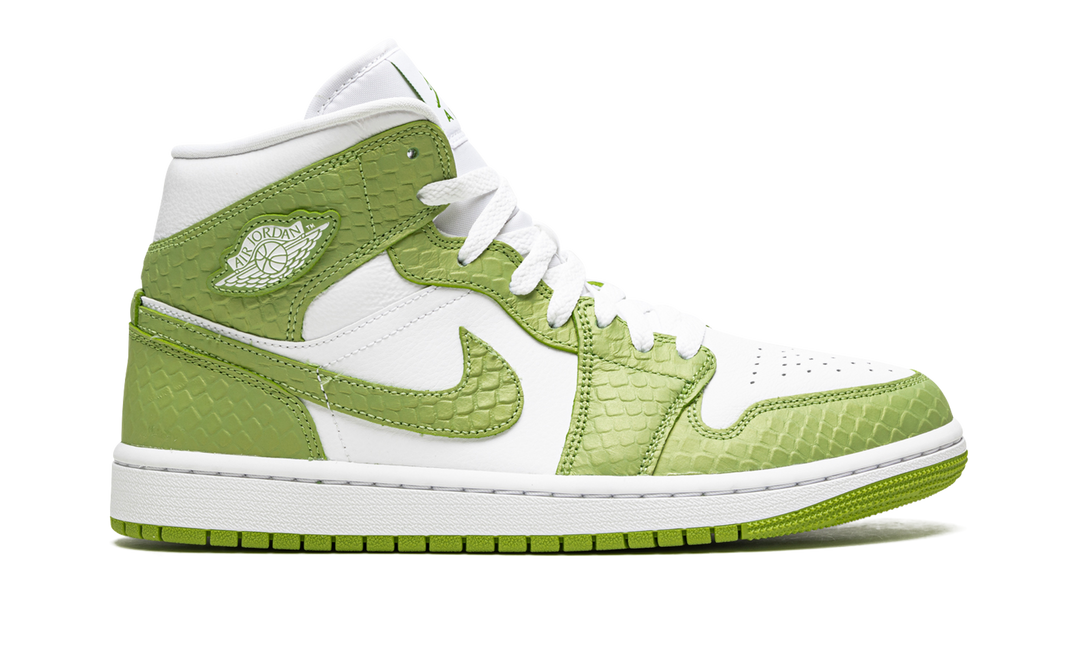 AIR JORDAN 1 MID GREEN PYTHON WOMENS