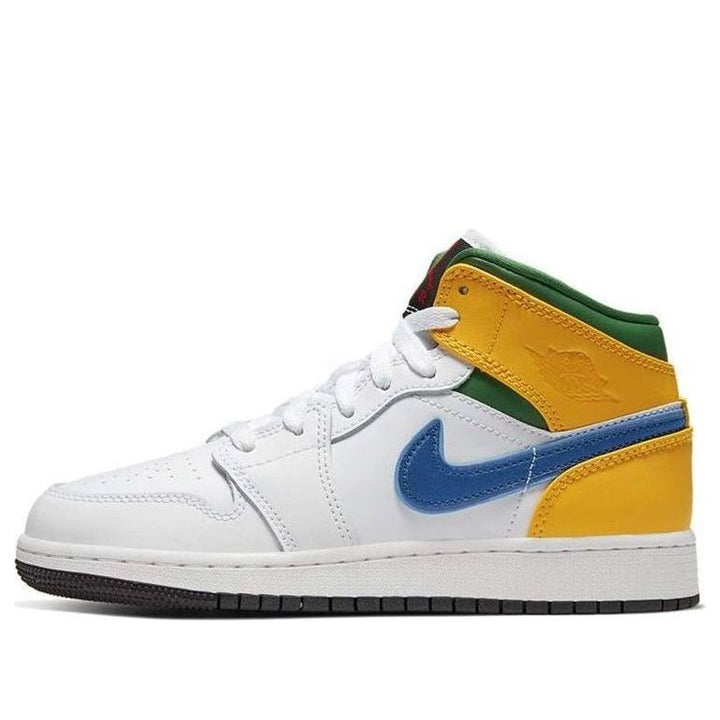 AIR JORDAN 1 MID GS WHITE COURT PURPLE TEAL