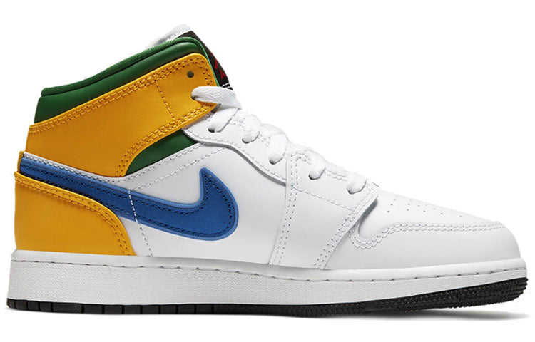 AIR JORDAN 1 MID GS WHITE COURT PURPLE TEAL