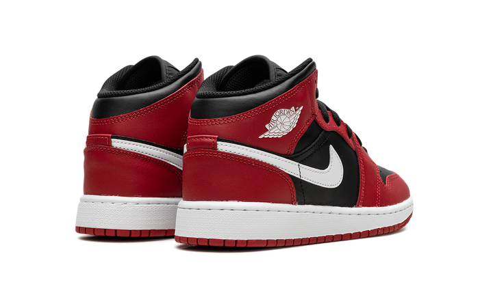 AIR JORDAN 1 MID BLACK WHITE GYM RED GS