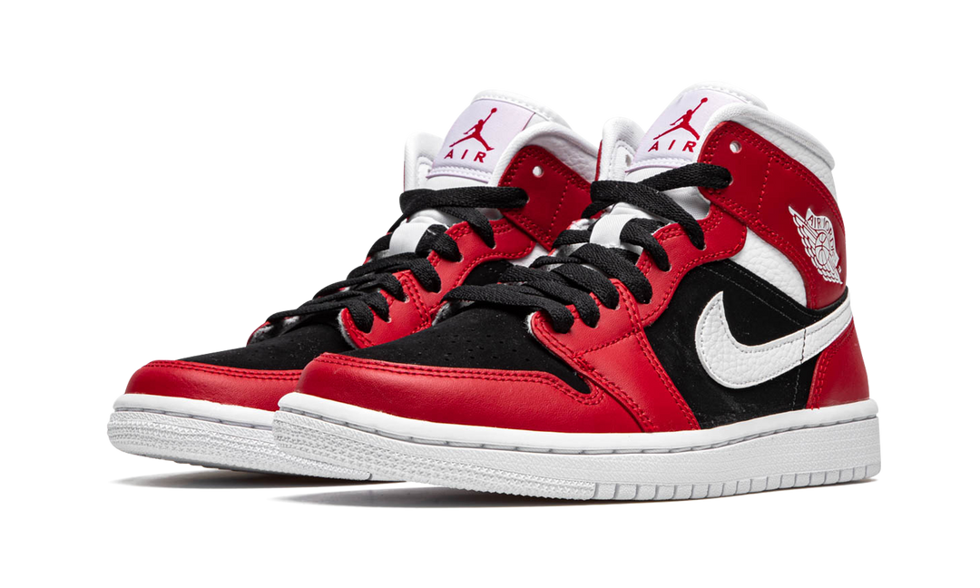 AIR JORDAN 1 MID GYM RED BLACK WOMENS