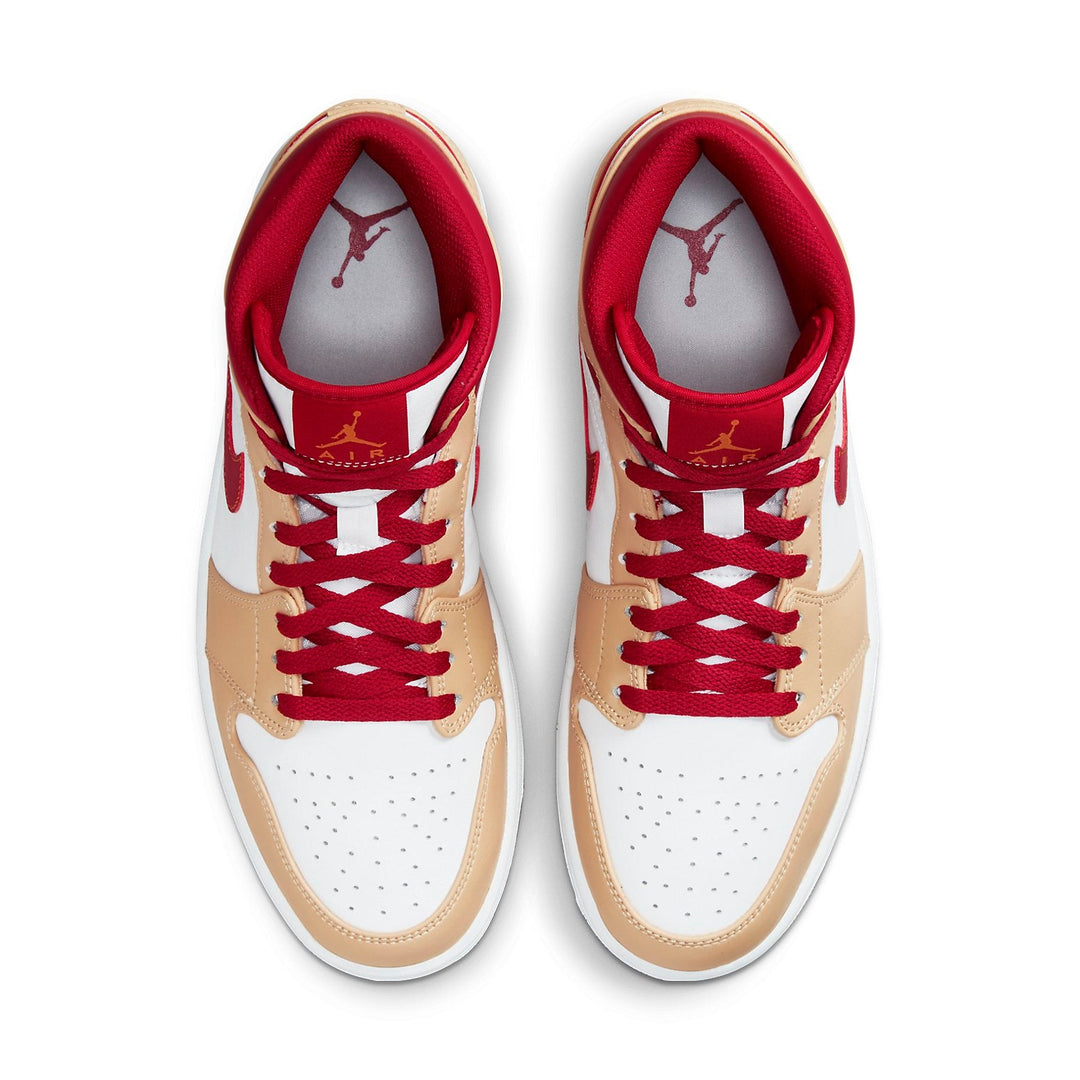 AIR JORDAN 1 MID LIGHT CURRY CARDINAL RED