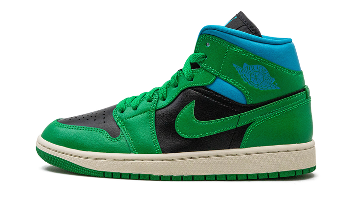 AIR JORDAN 1 MID LUCKY GREEN AQUA WOMENS