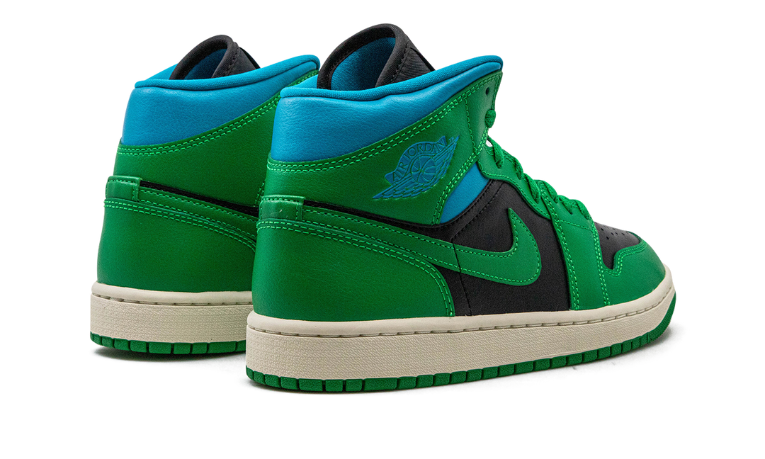 AIR JORDAN 1 MID LUCKY GREEN AQUA WOMENS