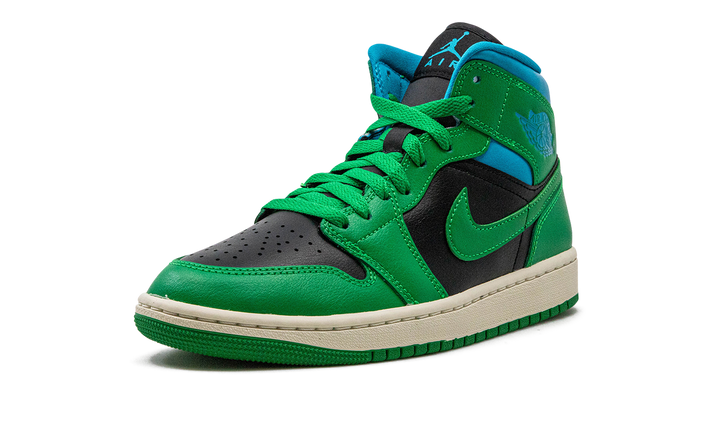 AIR JORDAN 1 MID LUCKY GREEN AQUA WOMENS