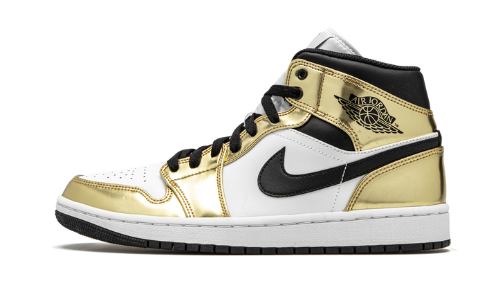 AIR JORDAN 1 MID METALLIC GOLD BLACK WHITE