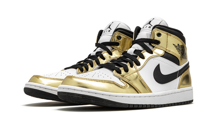 AIR JORDAN 1 MID METALLIC GOLD BLACK WHITE