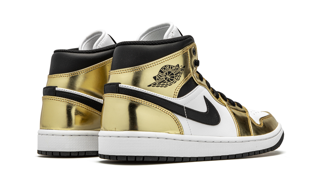 AIR JORDAN 1 MID METALLIC GOLD BLACK WHITE