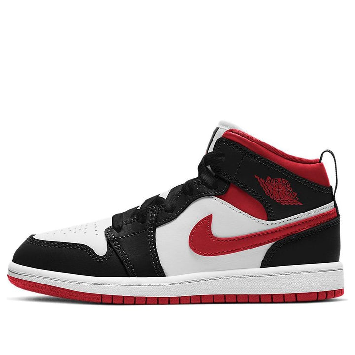 AIR JORDAN 1 MID MID RED BLACK WHITE PS