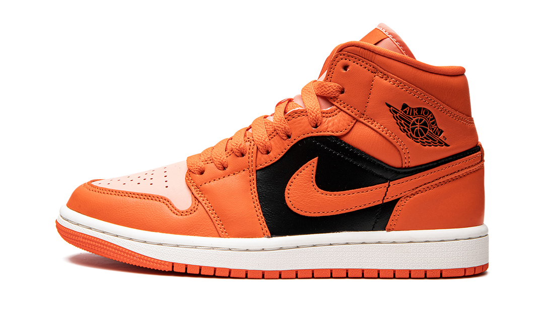 AIR JORDAN 1 MID ORANGE BLACK WOMENS