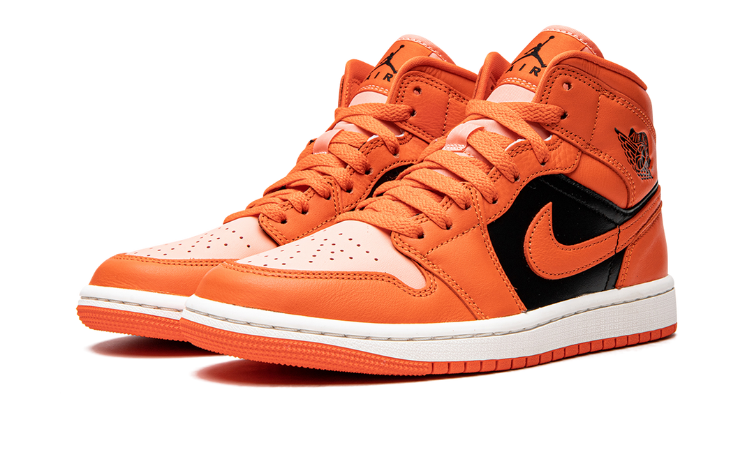 AIR JORDAN 1 MID ORANGE BLACK WOMENS
