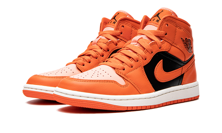 AIR JORDAN 1 MID ORANGE BLACK WOMENS