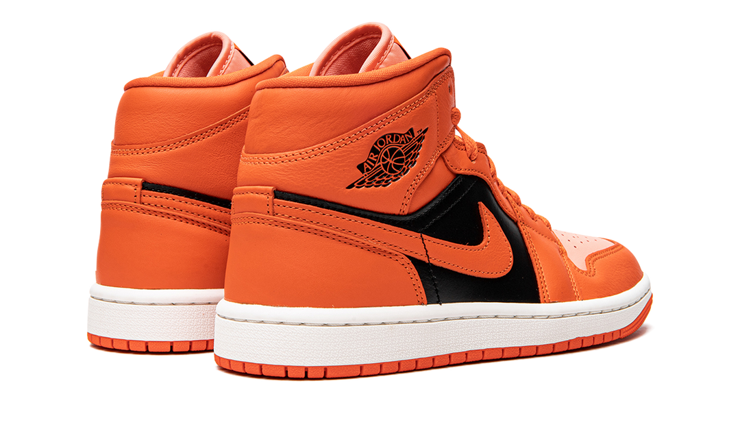 AIR JORDAN 1 MID ORANGE BLACK WOMENS