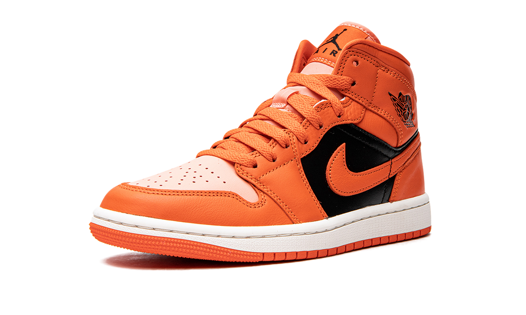 AIR JORDAN 1 MID ORANGE BLACK WOMENS
