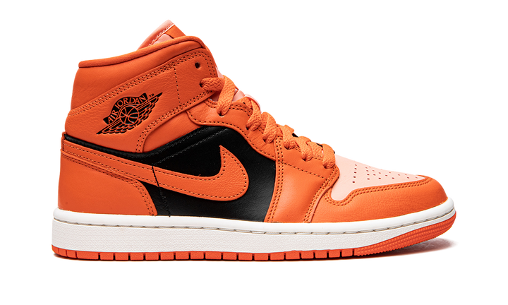 AIR JORDAN 1 MID ORANGE BLACK WOMENS