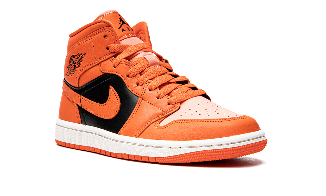AIR JORDAN 1 MID ORANGE BLACK WOMENS