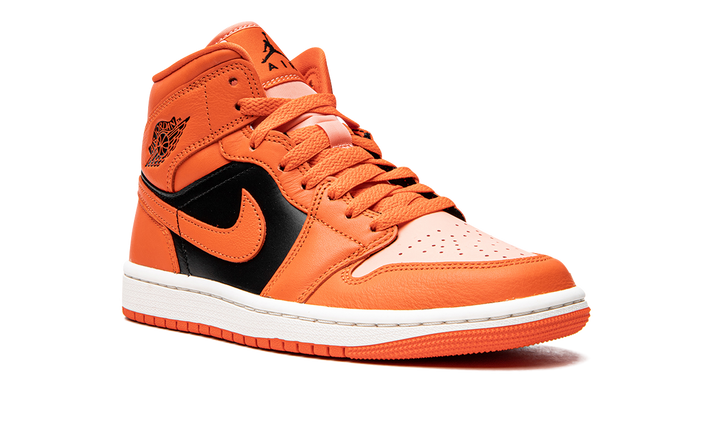 AIR JORDAN 1 MID ORANGE BLACK WOMENS