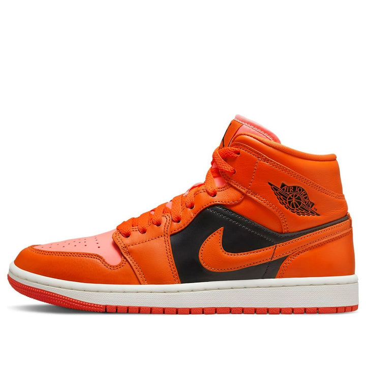 AIR JORDAN 1 MID ORANGE BLACK WOMENS