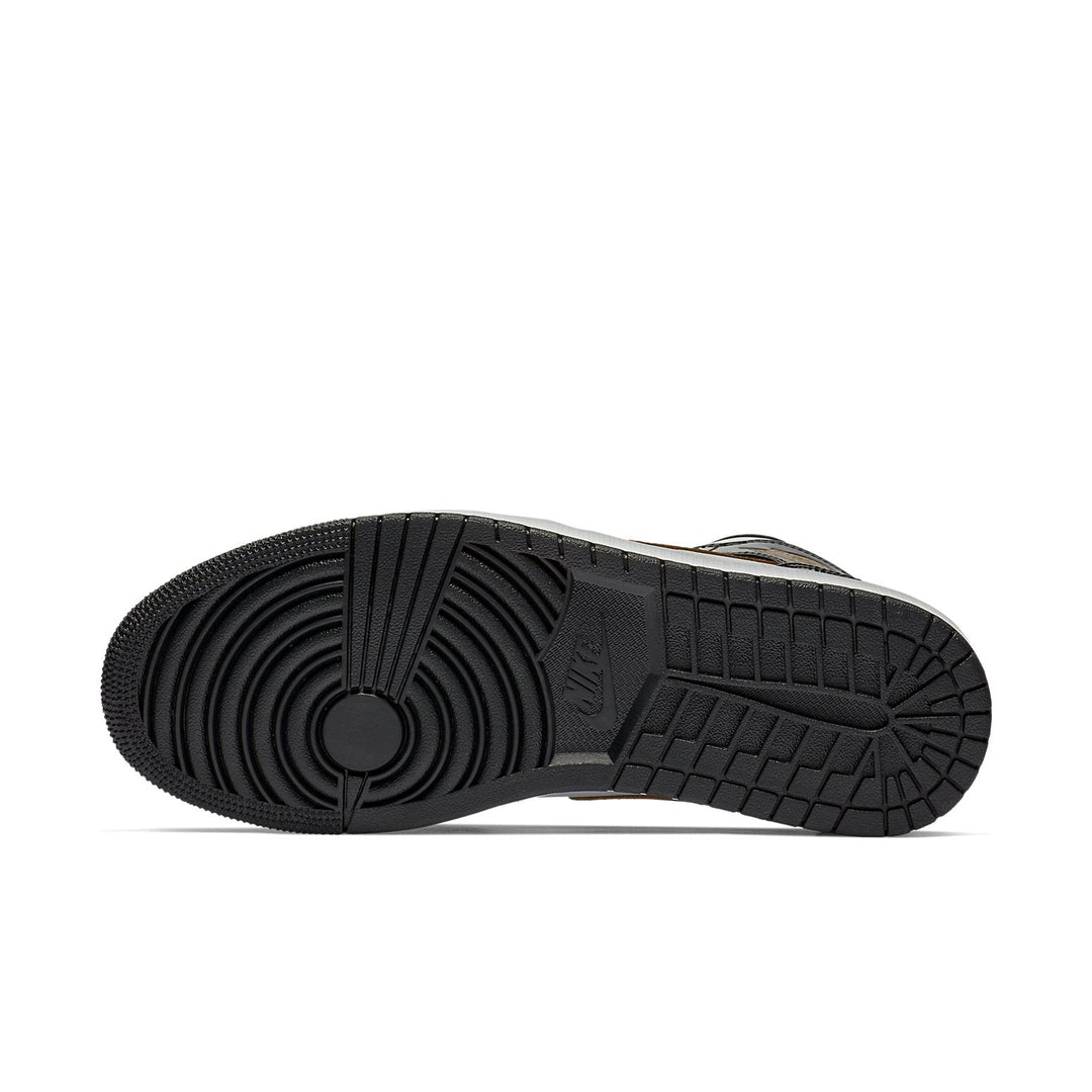 AIR JORDAN 1 MID PATENT BLACK WHITE GOLD