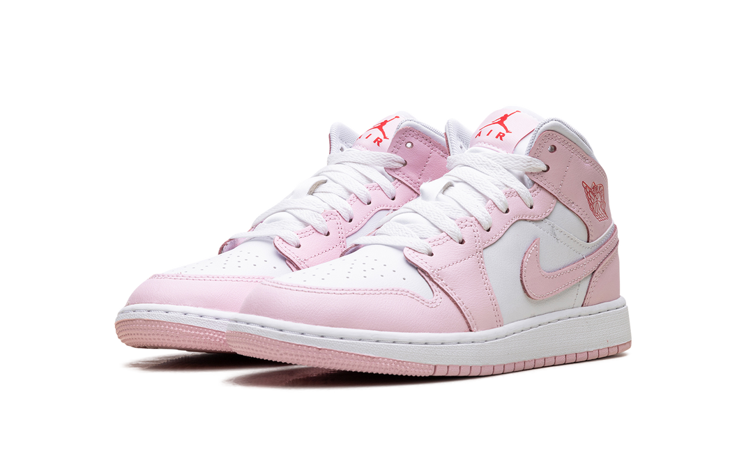 AIR JORDAN 1 MID PINK FOAM FIRE RED GS