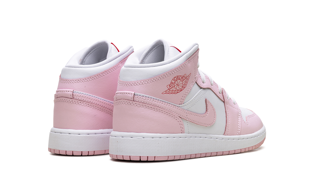 AIR JORDAN 1 MID PINK FOAM FIRE RED GS