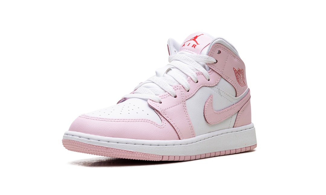 AIR JORDAN 1 MID PINK FOAM FIRE RED GS