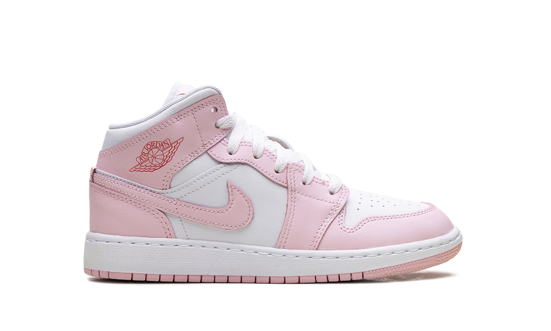 AIR JORDAN 1 MID PINK FOAM FIRE RED GS