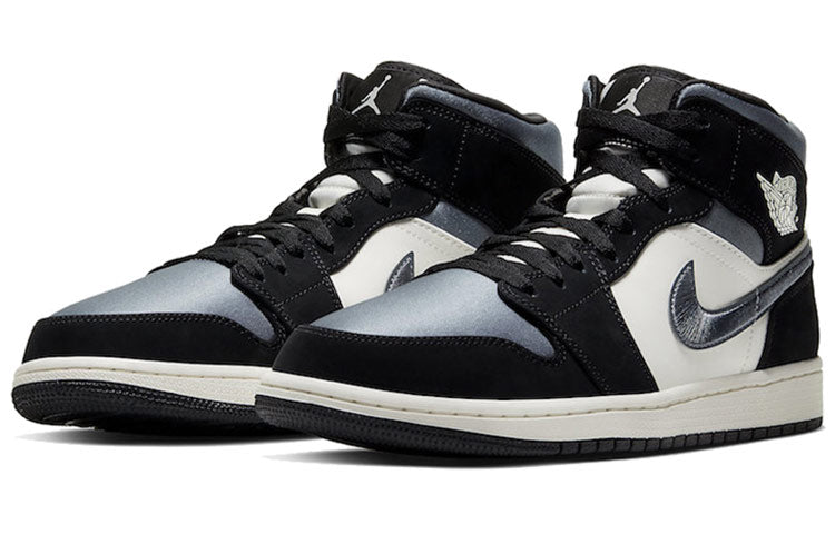 AIR JORDAN 1 MID SATIN GREY TOE