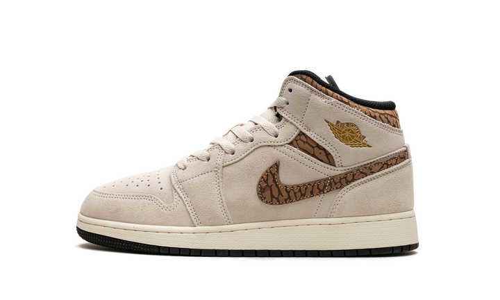 AIR JORDAN 1 MID SE BROWN ELEPHANT GS