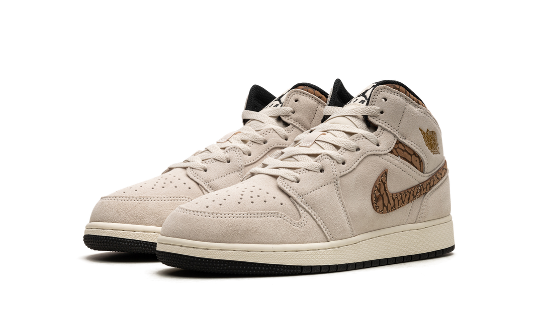 AIR JORDAN 1 MID SE BROWN ELEPHANT GS