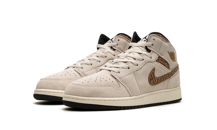 AIR JORDAN 1 MID SE BROWN ELEPHANT GS
