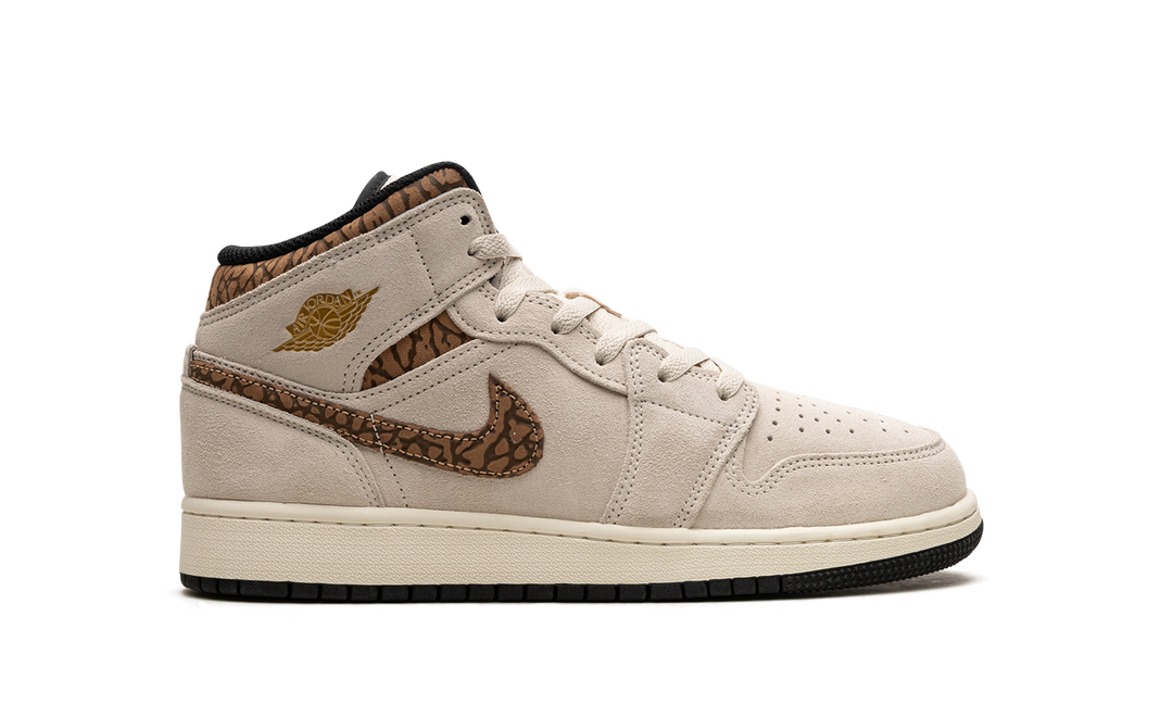 AIR JORDAN 1 MID SE BROWN ELEPHANT GS