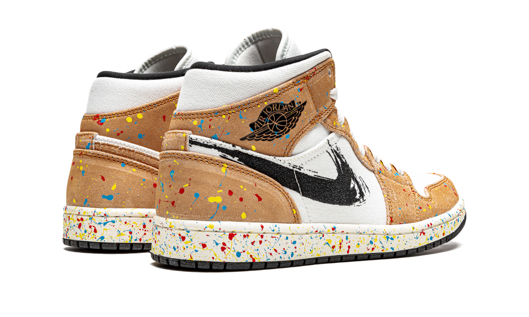 AIR JORDAN 1 MID SE BRUSHSTROKE PAINT SPLATTER