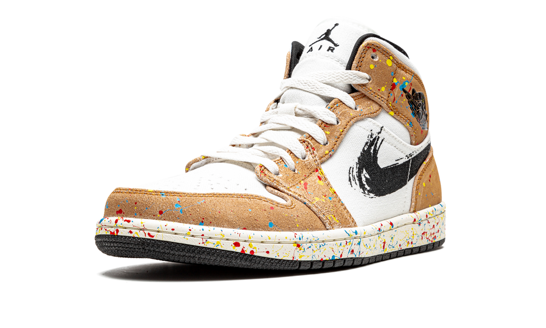 AIR JORDAN 1 MID SE BRUSHSTROKE PAINT SPLATTER