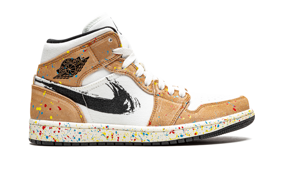 AIR JORDAN 1 MID SE BRUSHSTROKE PAINT SPLATTER