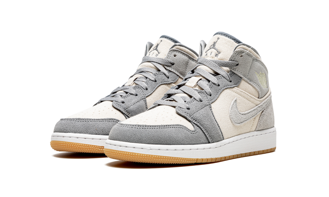 AIR JORDAN 1 MID SE COCONUT MILK GREY GS