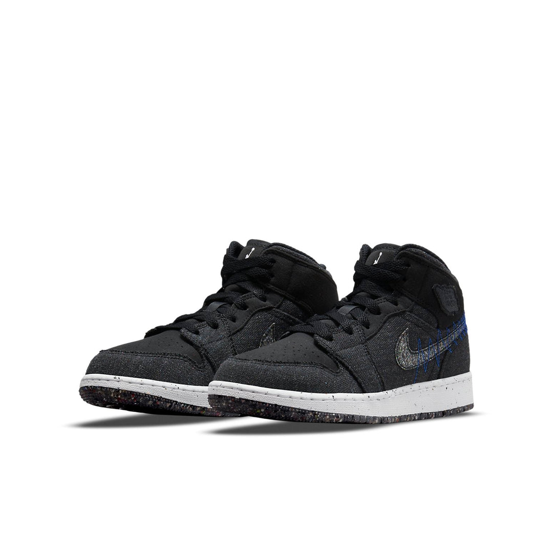AIR JORDAN 1 MID SE CRATER BLACK GS