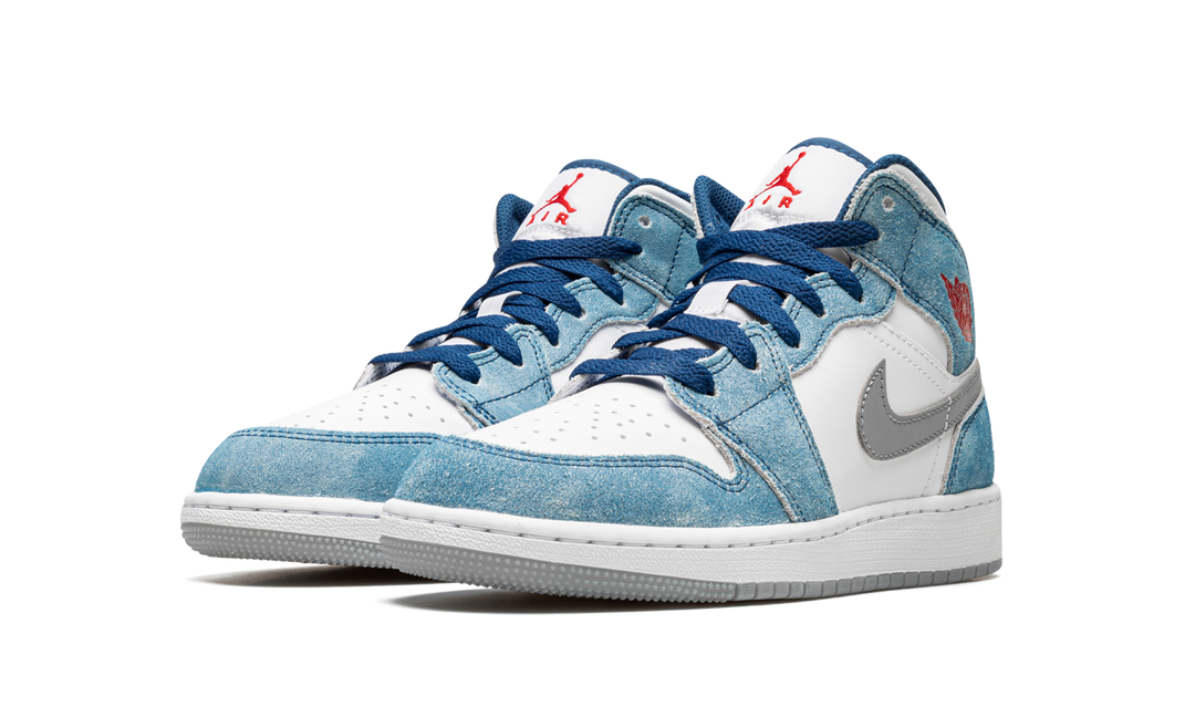 AIR JORDAN 1 MID SE FRENCH BLUE FIRE RED GS