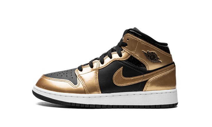 AIR JORDAN 1 MID SE GLITTER BLACK GOLD GS