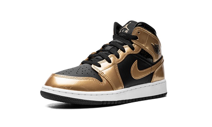 AIR JORDAN 1 MID SE GLITTER BLACK GOLD GS