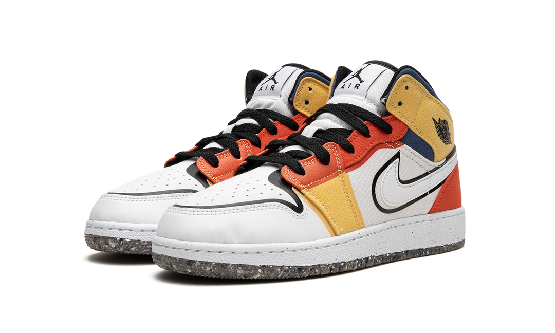 AIR JORDAN 1 MID SE MULTI COLOUR CANVAS GS