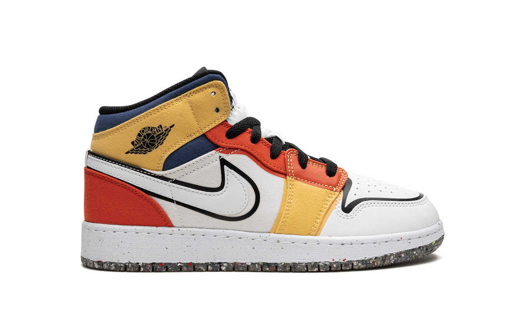 AIR JORDAN 1 MID SE MULTI COLOUR CANVAS GS