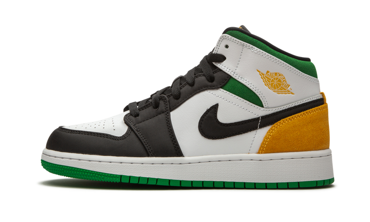 AIR JORDAN 1 MID SE WHITE LASER ORANGE LUCKY GREEN GS