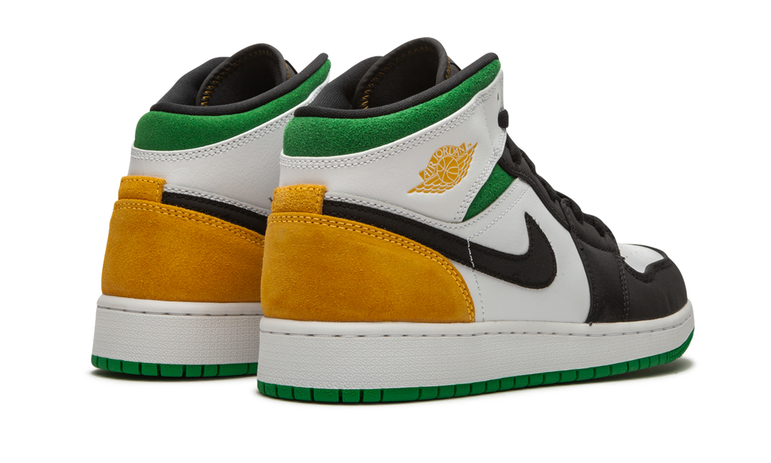 AIR JORDAN 1 MID SE WHITE LASER ORANGE LUCKY GREEN GS