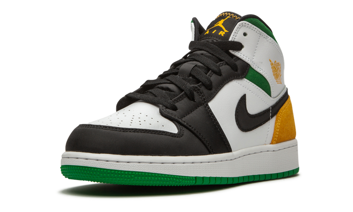 AIR JORDAN 1 MID SE WHITE LASER ORANGE LUCKY GREEN GS
