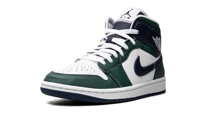 AIR JORDAN 1 MID SE WHITE NAVY GREEN WOMENS