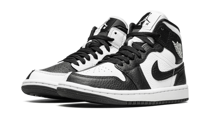 AIR JORDAN 1 MID SPLIT BLACK WHITE WOMENS TWO TONE