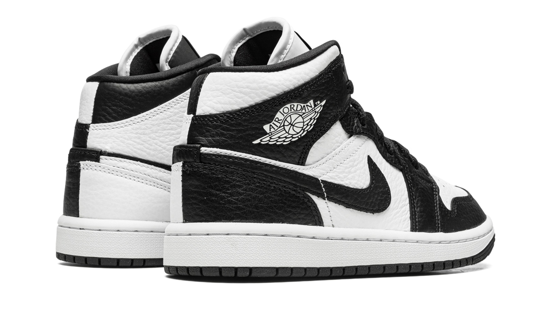 AIR JORDAN 1 MID SPLIT BLACK WHITE WOMENS TWO TONE