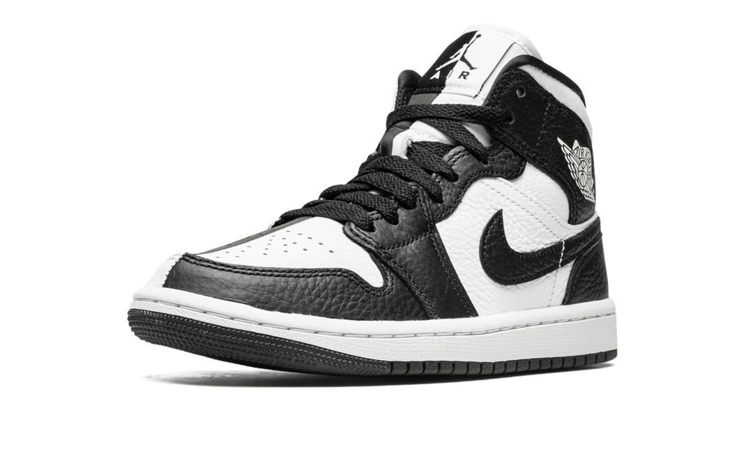 AIR JORDAN 1 MID SPLIT BLACK WHITE WOMENS TWO TONE